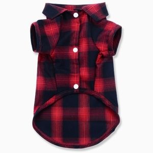 Plaid Dog Puppy Shirt Size XS